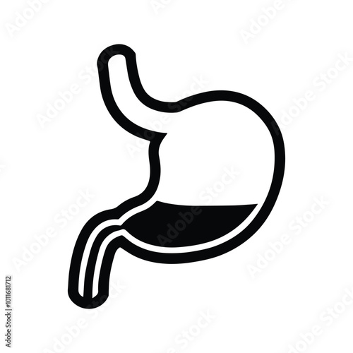 Gastric Icon. Healthy human stomach. Digestive Signs.  Human anatomy.