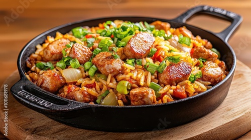 Detail Realistic Spicy jambalaya