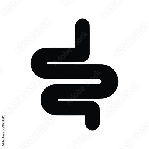 Intestine icon. Healthy gut. Digestive Signs.  Human anatomy, intestines or intestinal tract. Intestinal colonoscopy symbol.