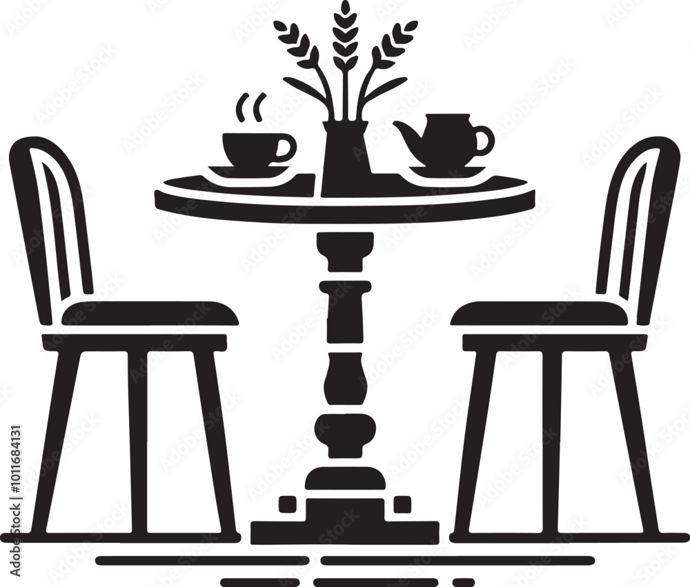 A Table and Chair silhouette vector art illustration A Table and Chair silhouette vector art illustration