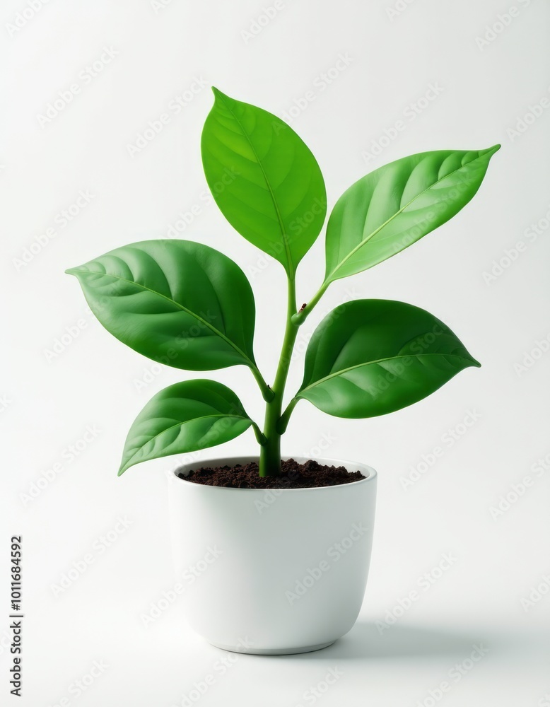 Aerial view ofGreen leafy plant growing in pot with white background and copy space as viewed from above. aerial view. Ultra realistic. Photorealistic Aerial view ofGreen leafy plant growing in pot with white background and copy space as viewed from above. aerial view. Ultra realistic. Photorealistic