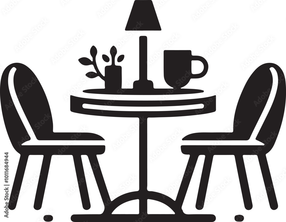 A Table and Chair silhouette vector art illustration A Table and Chair silhouette vector art illustration