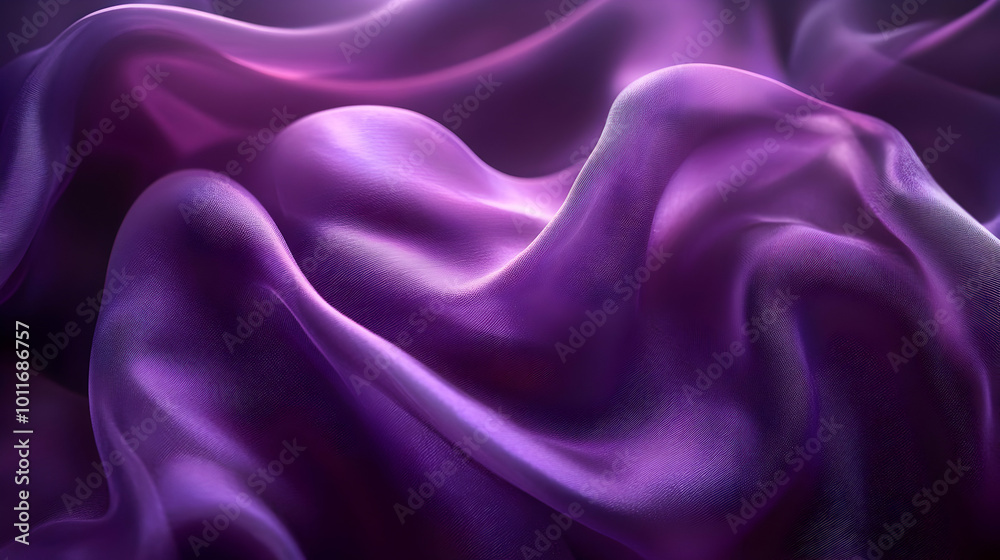 Obraz premium Purple Abstract Background - Smooth, Flowing, 3D Render