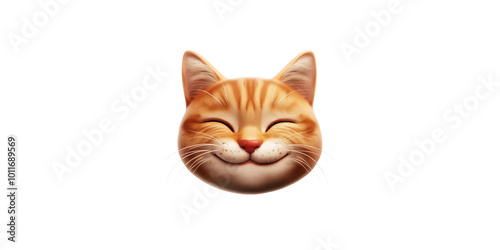 Happy cat emoji with smiling expression, featuring orange fur and prominent whiskers, perfect for conveying joy and playfulness