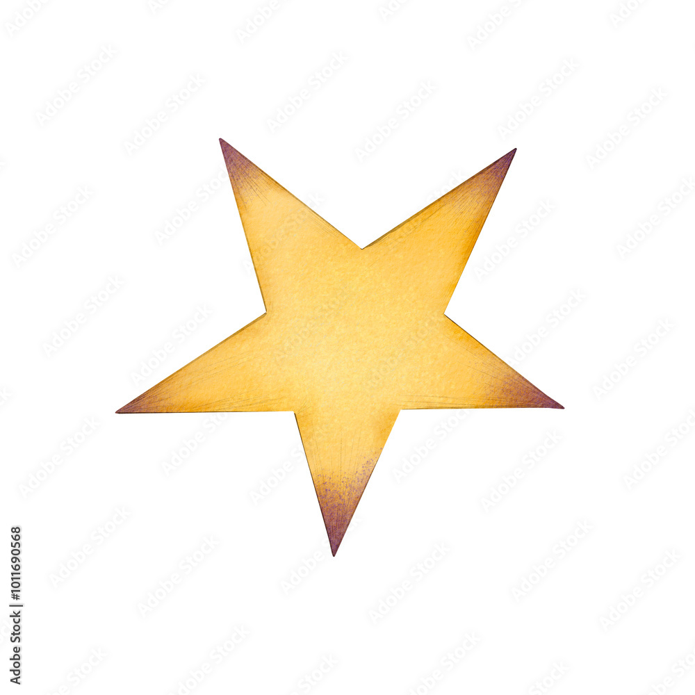 A yellow watercolor star isolated on a white background. Illustration of the night sky, astronomy. Halloween collection. Hand drawn. Magical. Suitable for invitations, posters, postcards, wrapping. A yellow watercolor star isolated on a white background. Illustration of the night sky, astronomy. Halloween collection. Hand drawn. Magical. Suitable for invitations, posters, postcards, wrapping.
