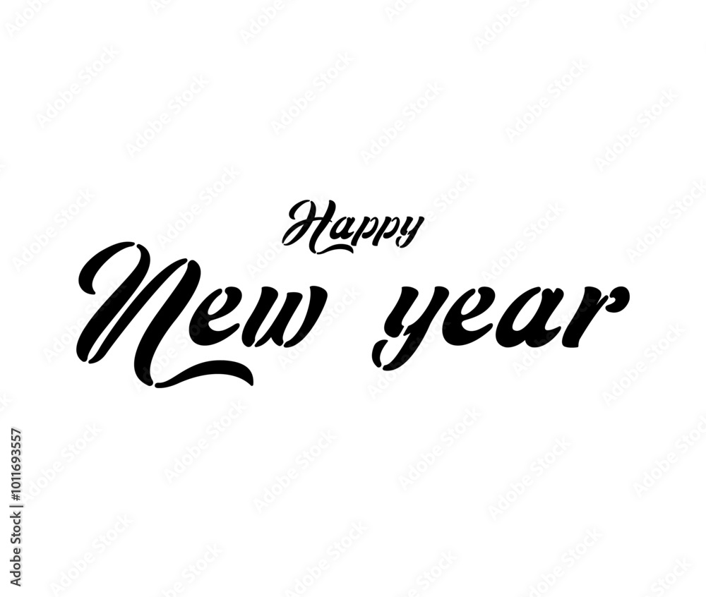Happy New Year calligraphy text isolated on white background. Happy New Year calligraphy text isolated on white background.