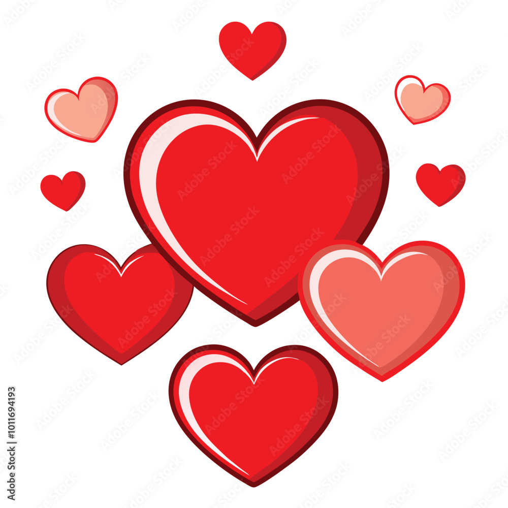 Heart shape design set, A set of red color heart of various shapes vector illustration design. Heart shape design set, A set of red color heart of various shapes vector illustration design.