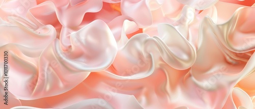 Soft, flowing pink and white satin folds create an enchanting and luxurious texture, evoking feelings of romance and elegance.