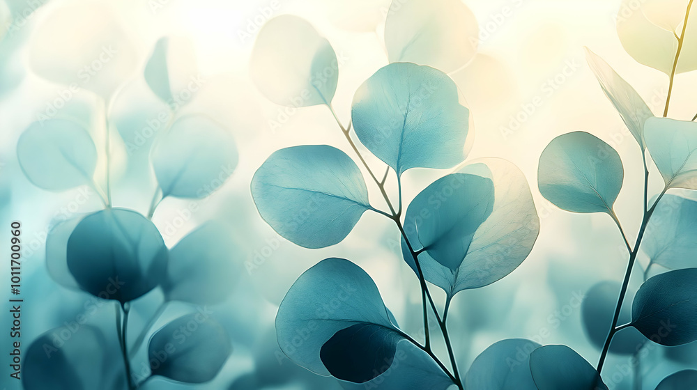 Teal Eucalyptus Leaves Abstract Background Teal Eucalyptus Leaves Abstract Background