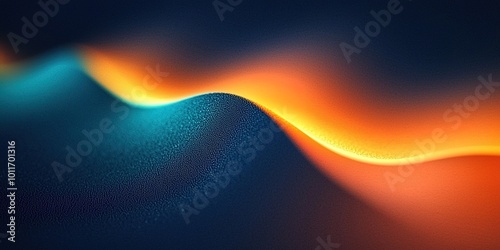 Abstract Wavy Line with Blue and Orange Gradient - Perfect for Dynamic Designs, Futuristic Themes, and Technology-Related Graphics photo