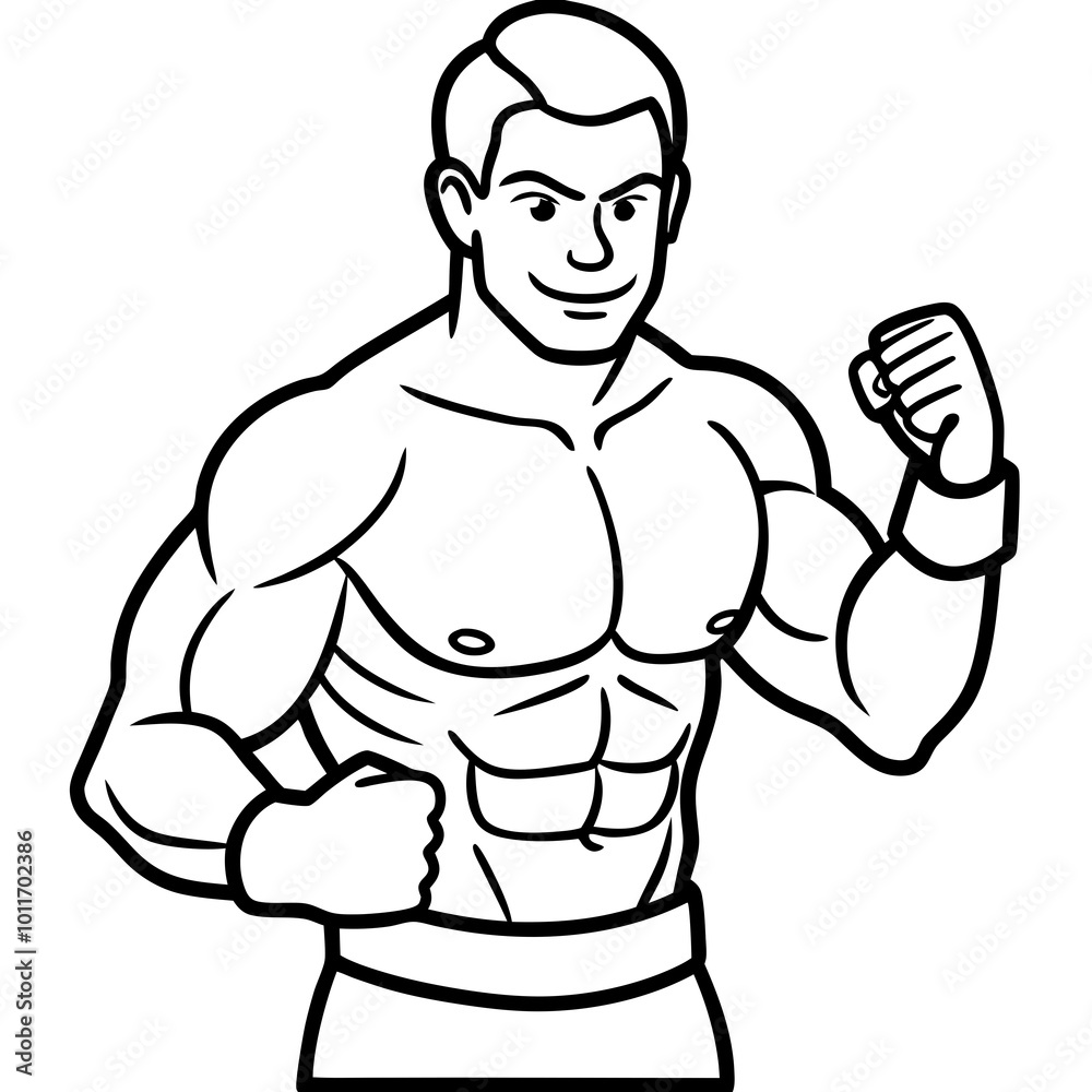 illustration of a man showing his muscles