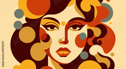 Abstract art with overlapping circles in warm tones, featuring a blurred central square, perfect for modern designs.