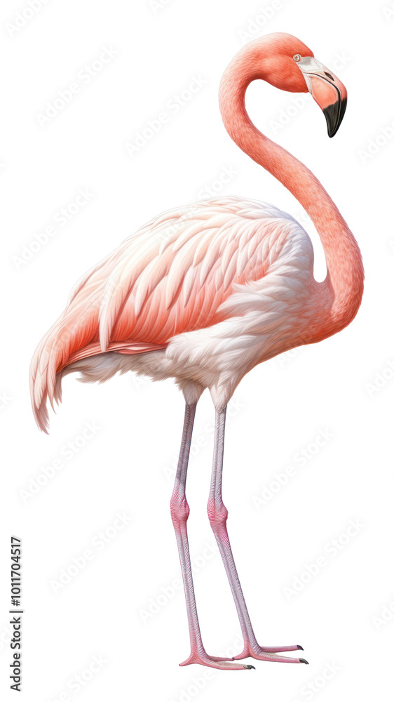 Fototapeta premium PNG Flamingo animal bird white background.