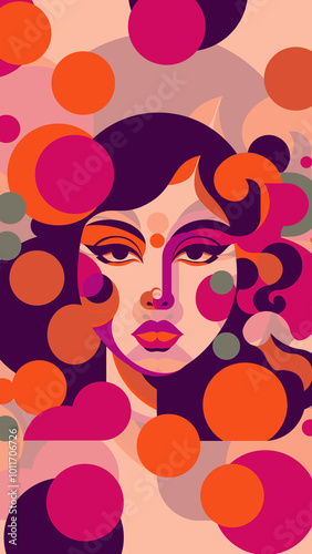 Abstract art with overlapping circles in warm tones, featuring a blurred central square, perfect for modern designs.