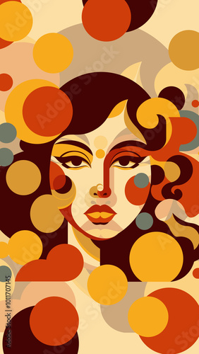 Abstract art with overlapping circles in warm tones, featuring a blurred central square, perfect for modern designs.