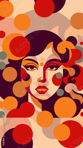 Abstract art with overlapping circles in warm tones, featuring a blurred central square, perfect for modern designs.