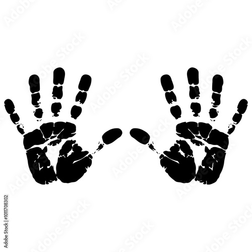 Hand palm silhouette