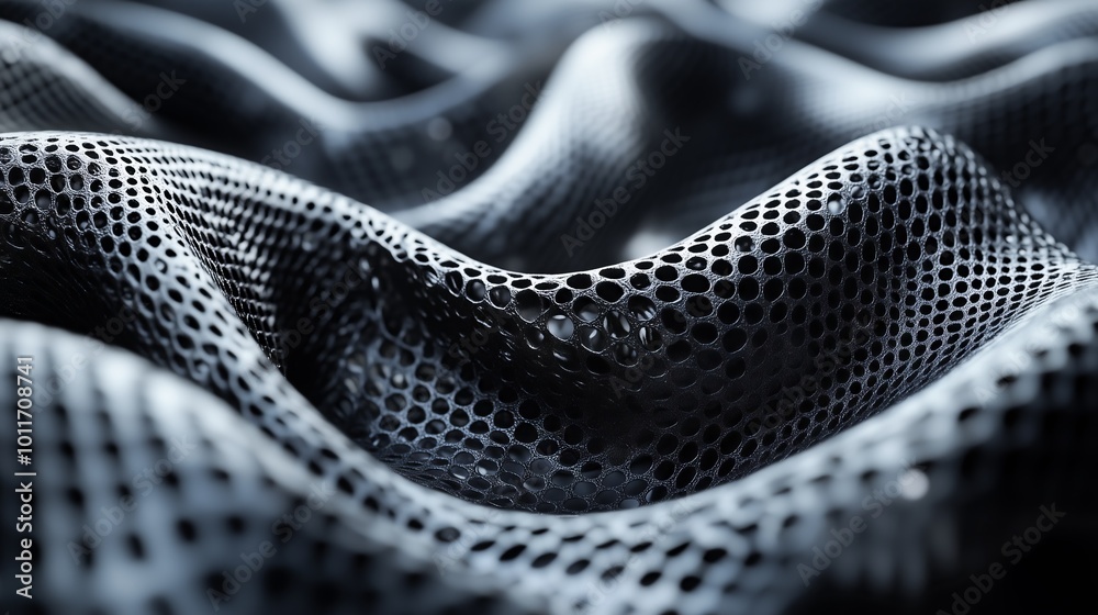 Fototapeta premium Wavy Metallic Mesh Pattern