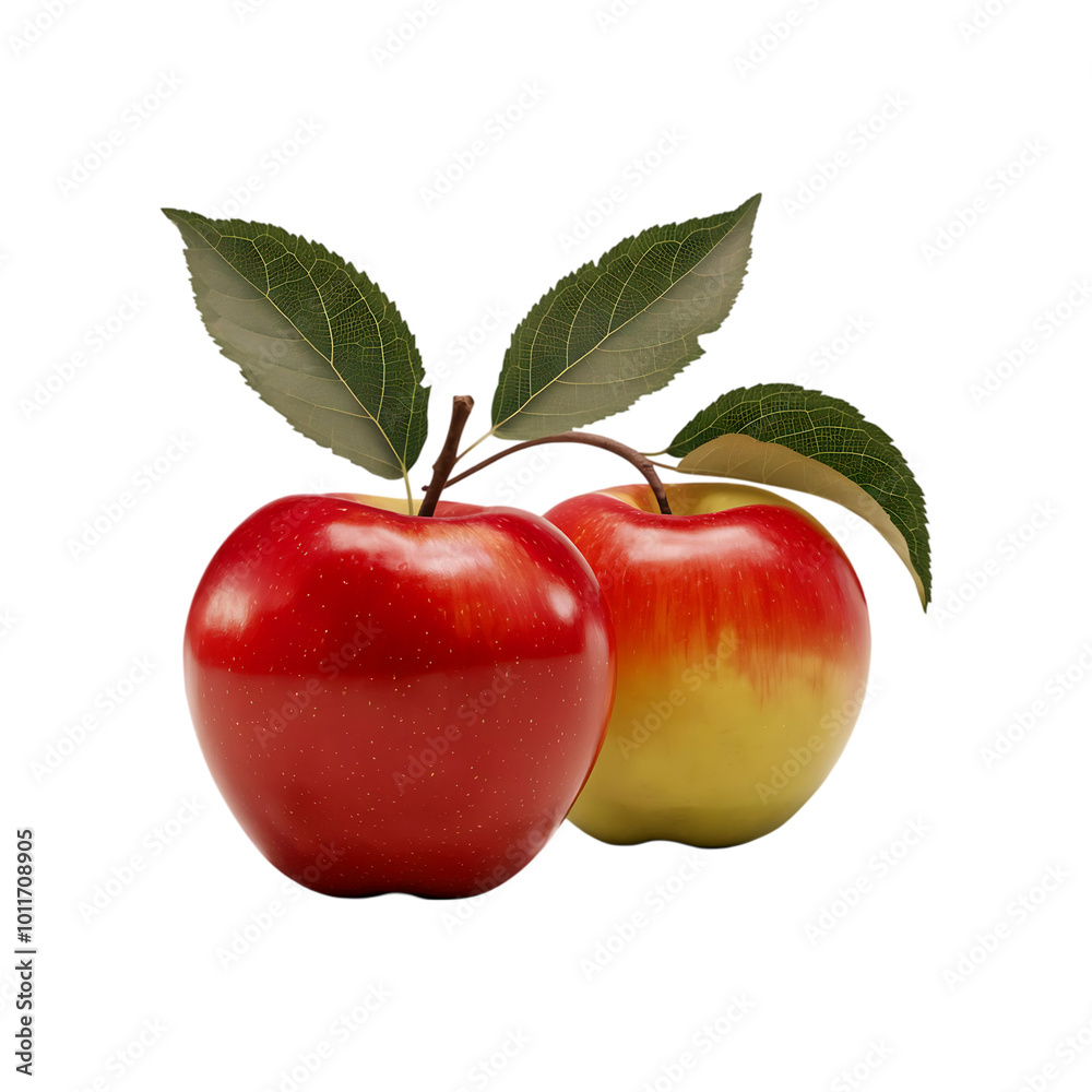Fresh apple fruit isolated on a transparent background by AI generative Fresh apple fruit isolated on a transparent background by AI generative