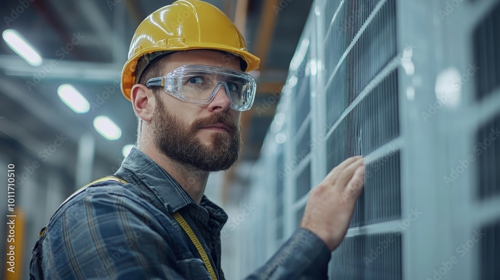 Skilled HVAC technician installing air conditioner unit in commercial building, Generative AI Skilled HVAC technician installing air conditioner unit in commercial building, Generative AI