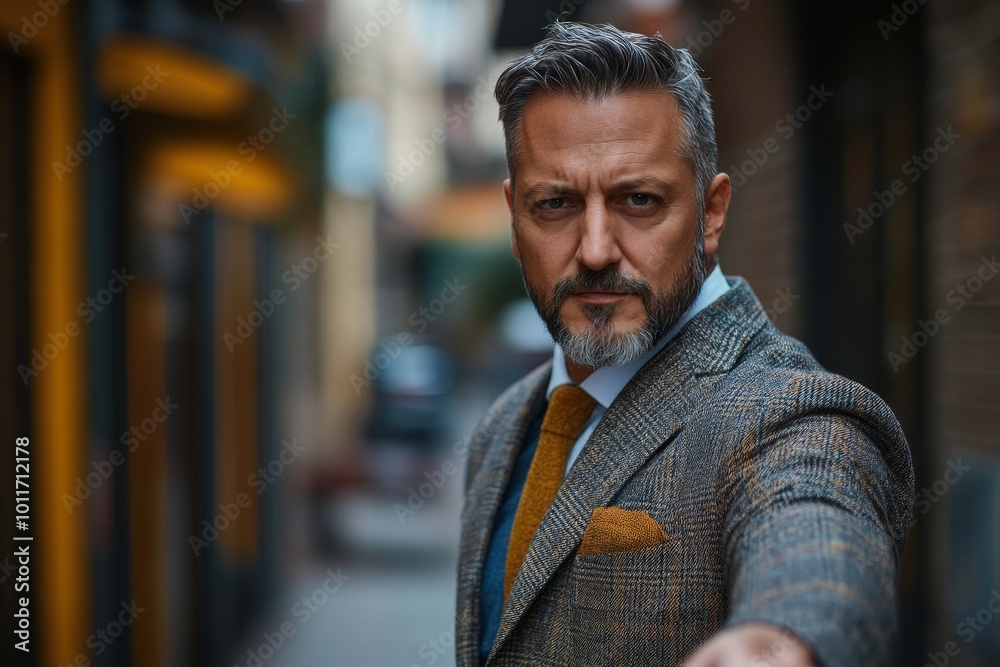 Confident businessman pointing at camera, Generative AI