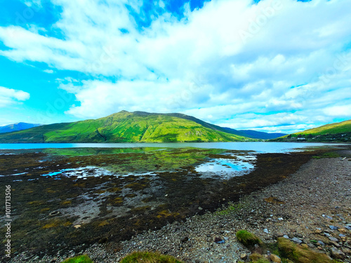 Killary Harbour from Letterbrickaun in Connemara, Ireland.  photo