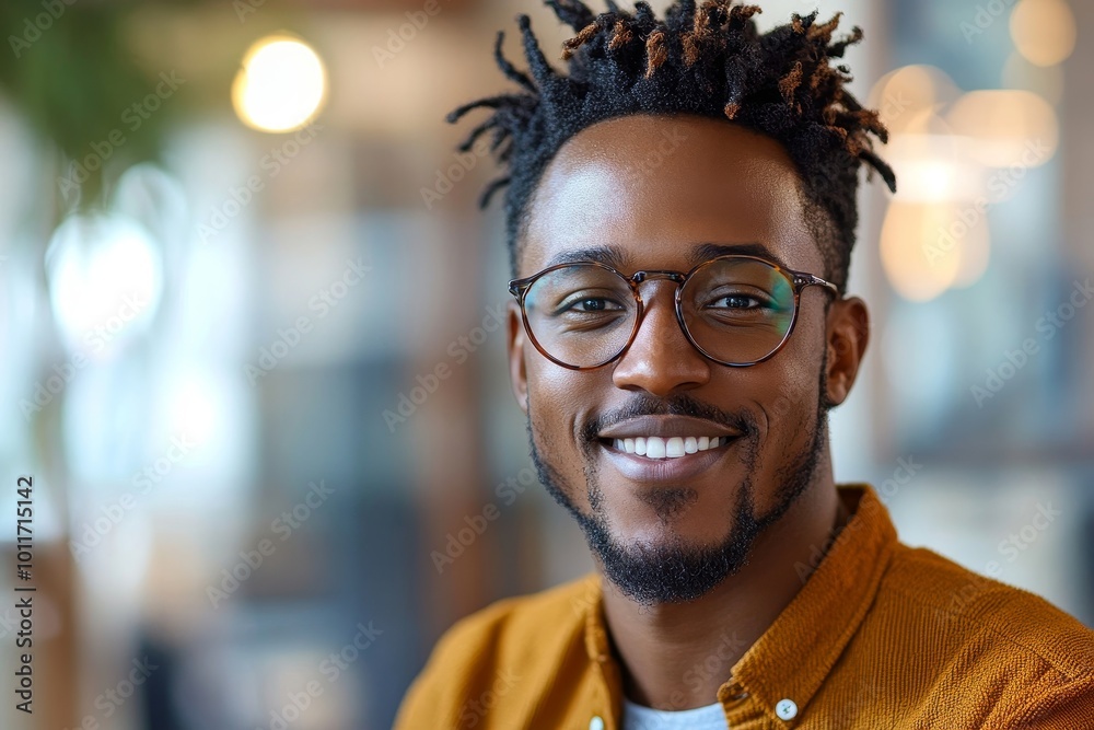 The Modern Digital Marketing Consultant: Young African American Man Smiling, Generative AI The Modern Digital Marketing Consultant: Young African American Man Smiling, Generative AI