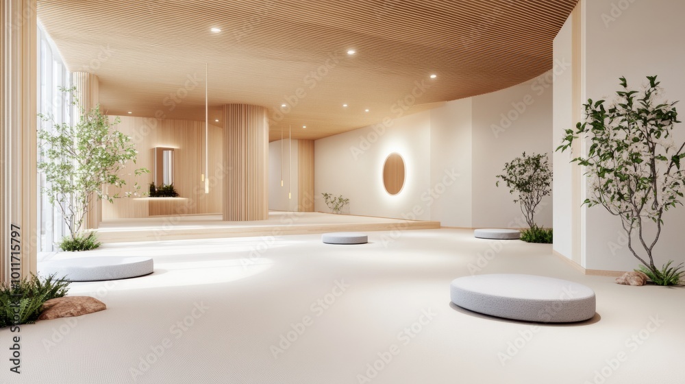 Minimalist Interior with Natural Elements and Warm Lighting Minimalist Interior with Natural Elements and Warm Lighting