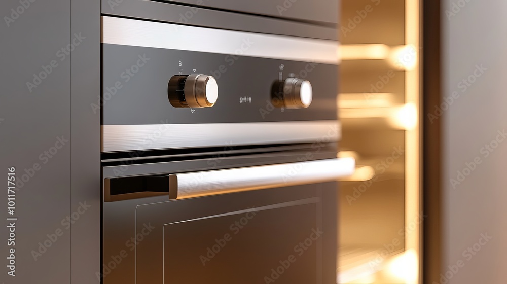 A modern electric wall oven with a sleek glass door and touch controls, set against a dark gray background, emphasizing its advanced technology and stylish appearance. A modern electric wall oven with a sleek glass door and touch controls, set against a dark gray background, emphasizing its advanced technology and stylish appearance.