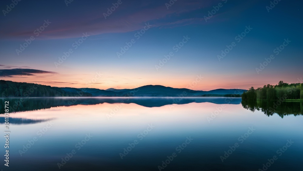 Crystal-clear lake with smooth ripples captured during a calm, windless evening. The water reflects the scenic surroundings, creating a peaceful atmosphere, presented in stunning 4k resolution Crystal-clear lake with smooth ripples captured during a calm, windless evening. The water reflects the scenic surroundings, creating a peaceful atmosphere, presented in stunning 4k resolution