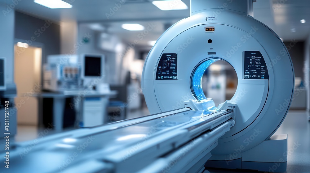advanced mri or ct scan machine showcased in a modern hospital lab presented as a wide banner with ample copy space highlighting the importance of medical innovation and diagnostic technology advanced mri or ct scan machine showcased in a modern hospital lab presented as a wide banner with ample copy space highlighting the importance of medical innovation and diagnostic technology