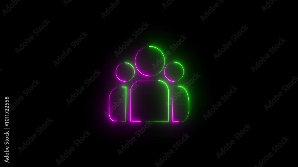 glowing neon man icon animation man icon man symbol on black background glowing neon man icon animation man icon man symbol on black background