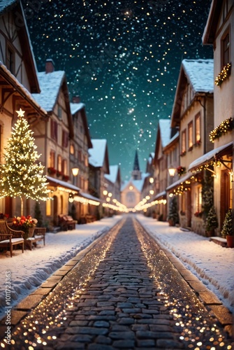 Beautiful defocused holiday background with glitter light christmas background Ultra realistic Photorealistic picturesque scenery