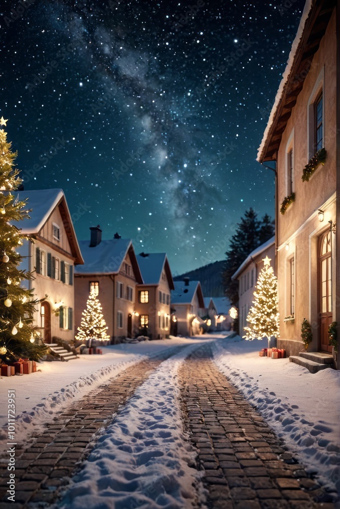 Fototapeta premium Xmas christmas flat lay copy space light background with shiny stars christmas background Ultra realistic Photorealistic picturesque scenery