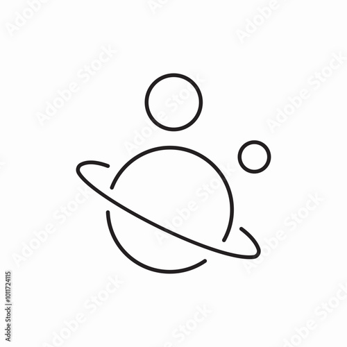 planet and satellites icon sign vector