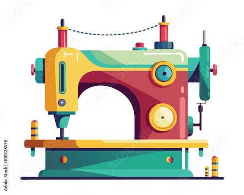 Sewing machine vector illustration isolated on a white background