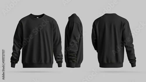black sweatshirt mockup front back side