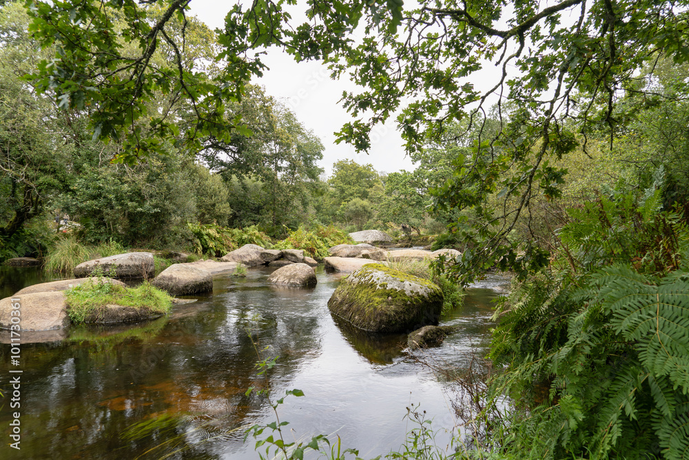 Début d'automne au bord de la rivière Ellez, avec ses roches en granit. Les couleurs chaudes des feuillages se mélangent à la clarté de l'eau, offrant un spectacle enchanteur. Début d'automne au bord de la rivière Ellez, avec ses roches en granit. Les couleurs chaudes des feuillages se mélangent à la clarté de l'eau, offrant un spectacle enchanteur.