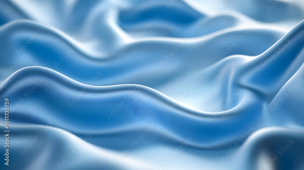 Abstract Blue Wavy Background - 3D Rendered