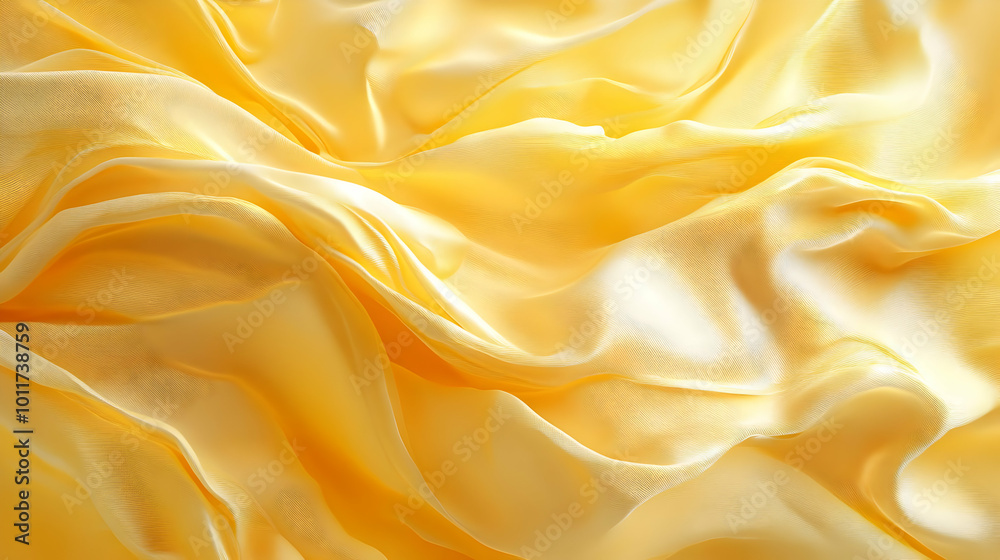Abstract Background - Soft Yellow Draped Fabric Texture Abstract Background - Soft Yellow Draped Fabric Texture