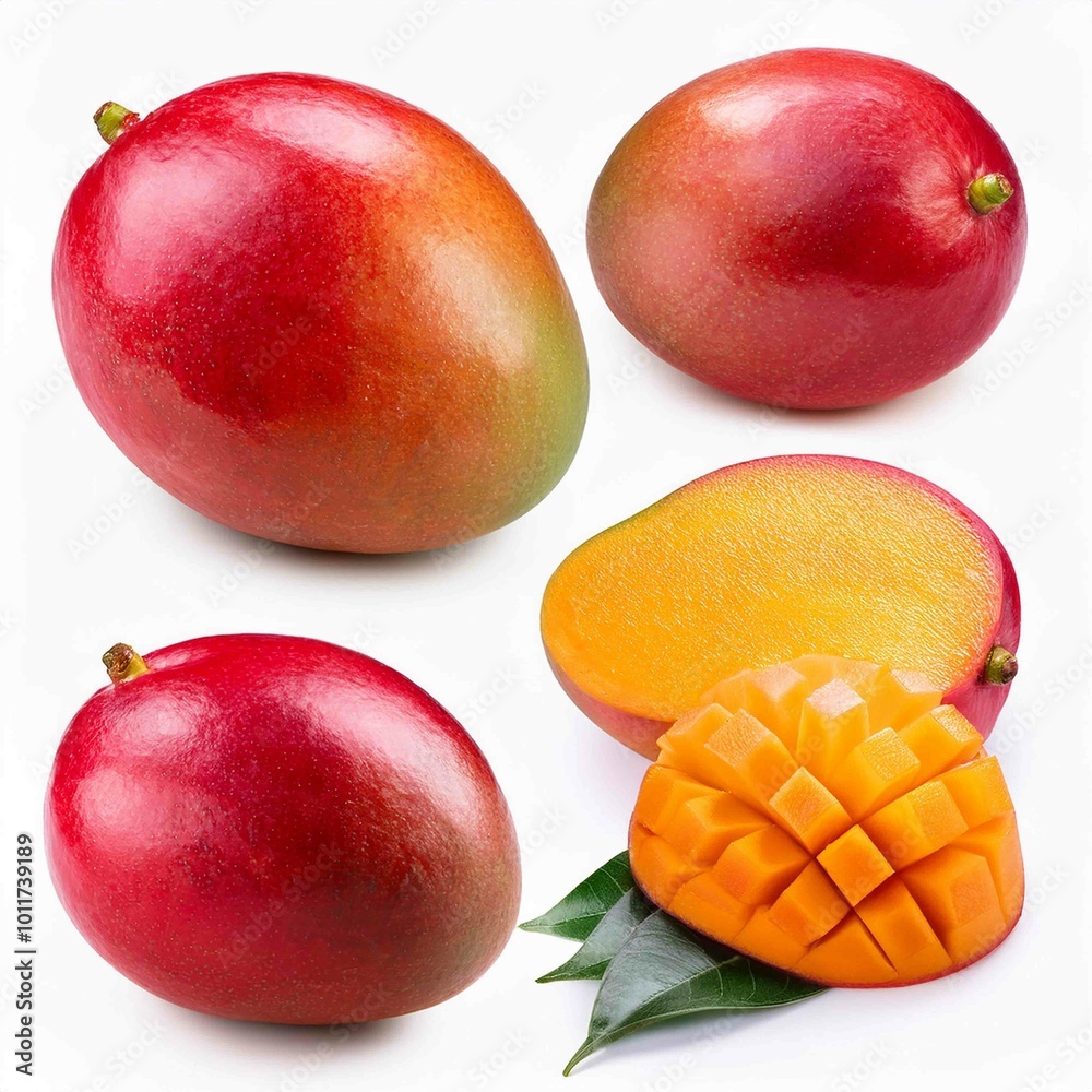Collection of red mango isolated on white background Collection of red mango isolated on white background