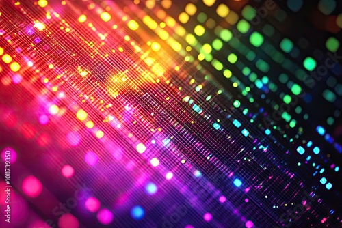 Wallpaper Mural A retro 80s style rainbow grid background with neon colors and futuristic vibes Torontodigital.ca