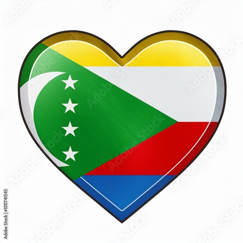 Free Download コモロの国旗のハート(Heart of Comoros flag on white.)
 - GFXLoad