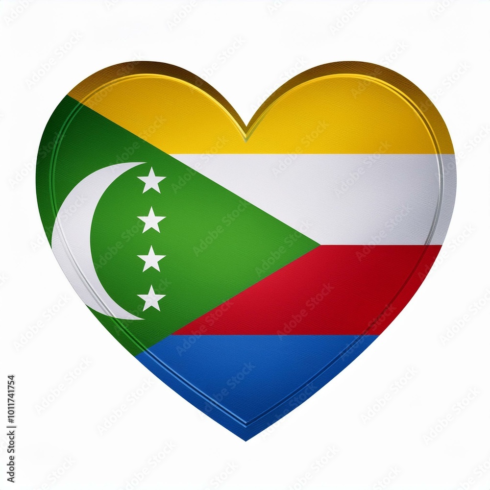 コモロの国旗のハート(Heart of Comoros flag on white.)
コモロの国旗のハート(Heart of Comoros flag on white.)