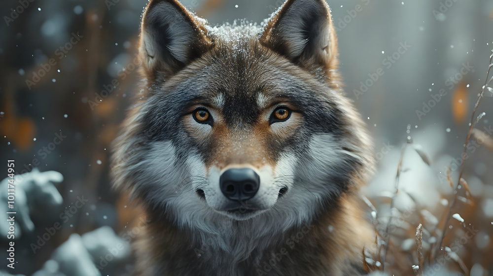 Wolf in Winter Forest - Realistic Photography Wolf in Winter Forest - Realistic Photography