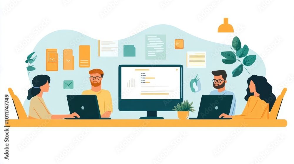 Fototapeta premium Online Virtual Video Conference Training, Generative AI