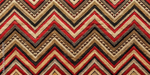 Wallpaper Mural Abstract Geometric Chevron Pattern, Red, Black, Gold, Textile, Fabric, Pattern Torontodigital.ca