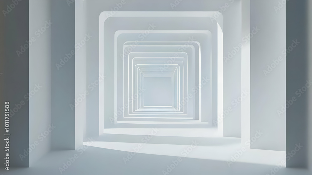 Abstract White Corridor 3D Illustration Abstract White Corridor 3D Illustration