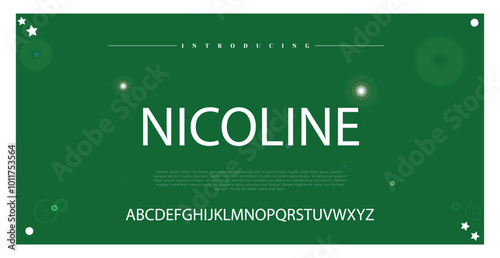 Nicoline Modern minimalist abstract alphabet fonts with dots. Minimal modern fonts and numbers. Typography typeface, electronic, movie, digital, music, future, logo creative font. photo