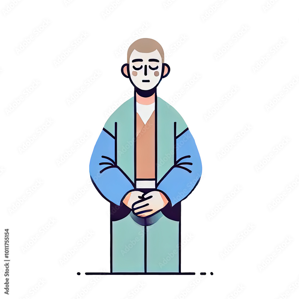 Calm Meditative Person Icon - Flat Style Illustration on Transparent Background Calm Meditative Person Icon - Flat Style Illustration on Transparent Background